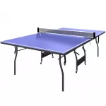 Stalo teniso stalas sulankstomas su tinklu ir raketėmis 274x153 cm mėlynas