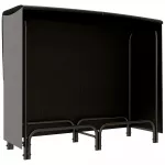 Malkų stovas, 0,33 m&sup3;, su ne&scaron;imo krep&scaron;iu ir dangčiu, metalinis rėmas, iki 150 kg, 120 x 36 x 99 cm, juodas