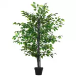 Dirbtinis fikusas, auk&scaron;tis 145 cm, dirbtinis medis, dirbtinis augalas, plastikinis dirbtinis augalas vazonėlyje, dirbtinis augalas, atrodantis kaip tikras, skirtas svetainei, miegamajam, biurui, sodui, moderniai dekoracijai, dovanai.