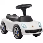 Vaiki&scaron;kas pasispiriamas automobilis su &scaron;viesomis ir garsu, baltas