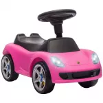Vaiki&scaron;kas stumdomas automobilis, rožinis, su &scaron;viesomis ir garsu