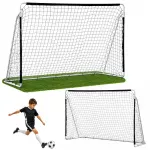 Sulenkiami futbolo vartai, ne&scaron;iojami, jaunimui, su apsauginiu pamink&scaron;tinimu, 45 &times; 15 &times; 130 cm, balti