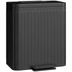 Dviguba &scaron;iuk&scaron;liadėžė su pedalais, 2 x 20 l, juoda