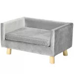 Sofa augintiniui, skandinavi&scaron;ko stiliaus, iki 8 kg, tamsiai pilka, 64 x 45 cm