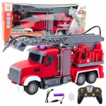 Nuotoliniu būdu valdomas gaisrinės automobilis 1:24, 2,4 GHz, su &scaron;viesomis ir kopėčiomis, raudonas
