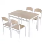 Valgomojo komplektas su 4 kėdėmis, 100 &times; 63 cm, pilkas