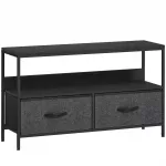 TV staliukas su 2 stalčiais ir lentyna, 98 &times; 29 &times; 56 cm, juoda ir tamsiai pilka