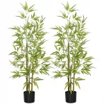 Dirbtinis bambukas 2 vnt., 120 cm, žalias