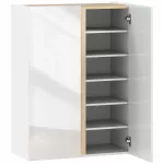 Batų spintelė medinė 70 cm su 6 lentynomis balta