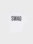 Sinsay - Oversize medvilniniai mar&scaron;kinėliai su užra&scaron;u SWAG - balta