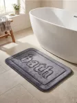Sinsay - Vonios kilimėlis su užra&scaron;u Bath - tamsiai pilka