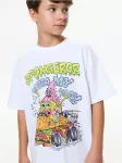 Sinsay - Medvilniniai mar&scaron;kinėliai &bdquo;SpongeBob&ldquo; - balta