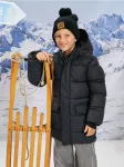 Sinsay - Siūta puffer striukė su kapi&scaron;onu - tamsiai pilka