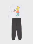 Sinsay - Dvidalis medvilninis pižamos komplektas su The Simpsons spauda - balta