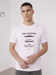 Sinsay - Medvilniniai mar&scaron;kinėliai su ūsų spauda &bdquo;Movember&ldquo; - balta