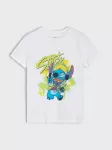 Sinsay - Medvilniniai mar&scaron;kinėliai su spauda Stitch - balta