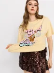 Sinsay - Medvilniniai mar&scaron;kinėliai su spauda Scooby Doo - &scaron;viesiai geltona