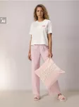 Sinsay - Dekoratyvinis pagalvės užvalkalas su blizgučiu užra&scaron;u Good Morning gorgeous - rausva