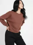 Sinsay - Reguliarus crewneck džemperis - tamsiai ruda