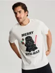 Sinsay - Medvilniniai mar&scaron;kinėliai su spauda Star Wars - kreminė