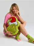 Sinsay - Kailinė dekoratyvinė pagalvėlė su kalėdiniu motyvu Grinch - geltonai žalia