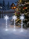 Sinsay - Įsmeigiamų LED sodo lempučių rinkinys su žvaigždės motyvu 3 pack - kreminė