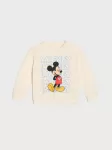 Sinsay - Džemperis su apvalia i&scaron;kirpte ir spauda Mickey Mouse - kreminė
