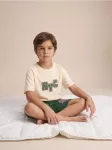 Sinsay - Medvilninė oversize pižama su užra&scaron;u nugaroje - kūno