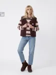 Sinsay - Oversize sherpa liemenė su aplikacija - karmino