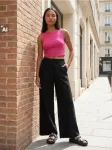 Sinsay - Medvilninis basic crop topas - ry&scaron;kiai rožinė