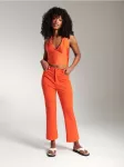 Sinsay - Crop top palaidinė su rai&scaron;teliu - oranžinė