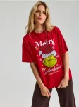 Sinsay - Medvilniniai Mar&scaron;kinėliai Su Grinch Spauda - raudona