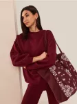 Sinsay - Oversize stiliaus crewneck džemperis - ka&scaron;toninė