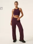 Sinsay - Plačios kelnės su viskozės mi&scaron;iniu, soft touch Everyday Active - bordo