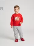 Sinsay - Medvilninis kalėdinis crewneck džemperis su meduolinio žmogeliuko spauda - raudona