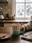 Sinsay - Kalėdų puodelis su saldainių lazdelės motyvu - raudona
