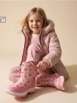 Sinsay - Auk&scaron;ti sniego batai su lipduko užsegimu ir vy&scaron;nių ra&scaron;tu - pastelinė rožinė