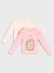 Sinsay - 2 vienetų ilgomis rankovėmis mar&scaron;kinėlių rinkinys Pusheen the cat - pastelinė rožinė