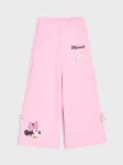 Sinsay - Wide leg sportinės kelnės su spauda ir kaspinėliais Minnie Mouse - pastelinė rožinė