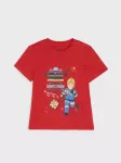 Sinsay - Medvilniniai mar&scaron;kinėliai su spauda Fireman Sam - raudona