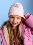 Sinsay - Beanie kepurė su &scaron;irdelės formos aplikacija - pastelinė rožinė