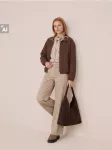 Sinsay - Wide leg džinsai su siūlėmis - tamsiai ruda