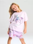 Sinsay - Medvilniniai mar&scaron;kinėliai su spauda Squishmallows - levandų