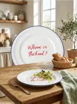 Sinsay - Keraminė lėk&scaron;tė su užra&scaron;u Where is The Food? - mėlyna