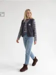 Sinsay - Oversize sherpa liemenė su kontrastine apdaila - melsvai plieninis