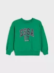 Sinsay - Crewneck džemperis su spauda - skaisčiai žalia