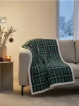 Sinsay - Languotas pledas su ėriuko vilnos imitacija - žalia