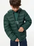 Sinsay - Siūta puffer striukė su kapi&scaron;onu - melsvai žalia