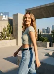 Sinsay - Crop top palaidinė - bly&scaron;kiai žalia