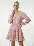 Sinsay - Mini babydoll suknelė i&scaron; struktūruotos medžiagos - rausva